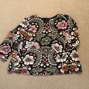 3/4 sleeve mod print blouse